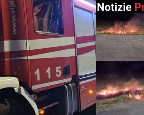 Inveruno: principio di incendio nel terreno